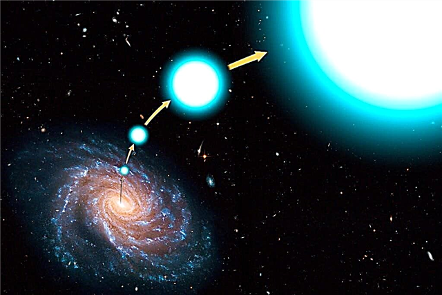 Gaia ve estrellas en el espacio profundo, volando entre galaxias