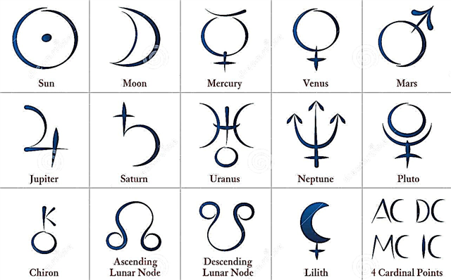 Símbolos de los planetas.