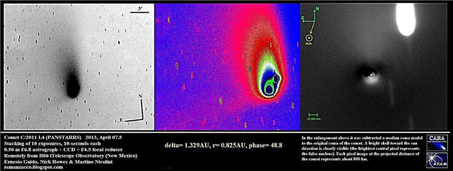 Pandangan mendetail pada Koma Komet PANSTARRS