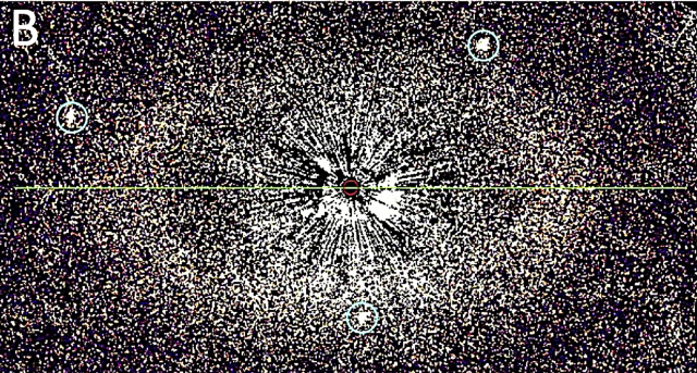 Hablo vaizdai Trys šiukšlių diskai aplink G tipo žvaigždes