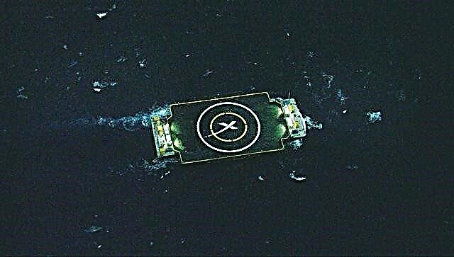 Drone Ship at Sea Preparing for Bold SpaceX Rocket Recovery Landing Intento