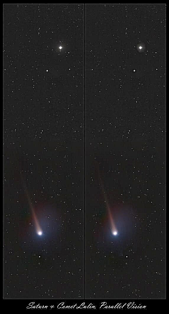O cometa Lulin se aproxima da nebulosa M44 e esquimó