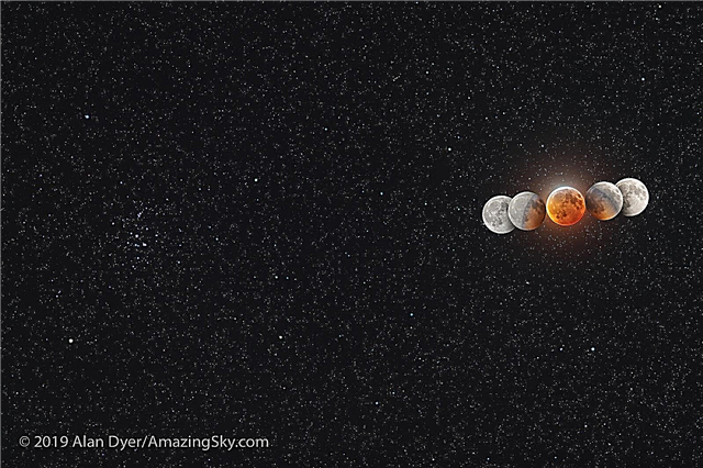 Imagens surpreendentes do eclipse lunar total de domingo, enquanto observadores espiam o flash de impacto