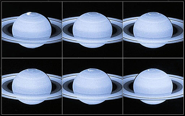 Saturno Aurora brilha em novas imagens do Hubble