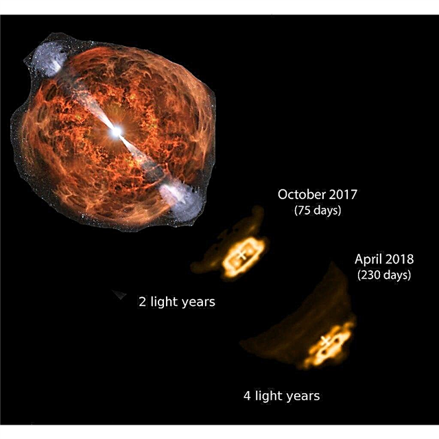 طائرة فائقة السرعة من المواد المنبعثة من اندماج نجم النيوترون في العام الماضي