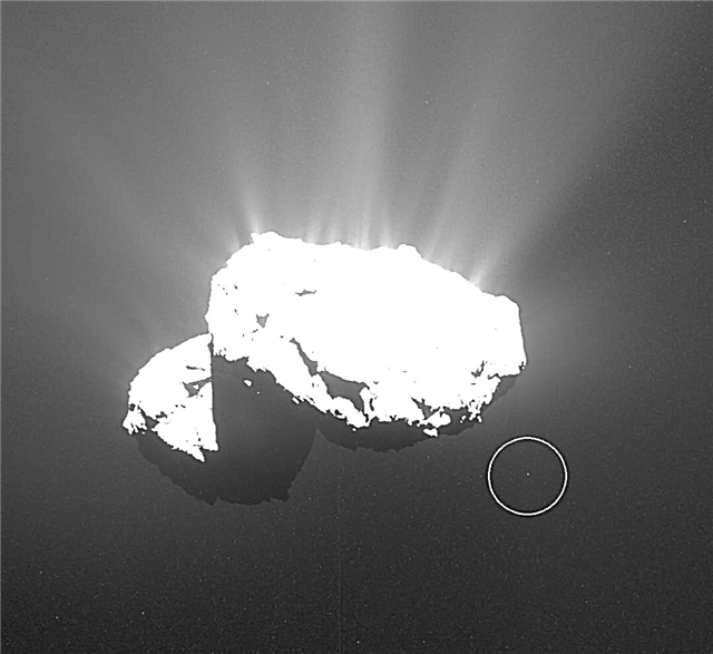 Um astrofotógrafo notou um pedaço de gelo orbitando o cometa 67P nas fotos de Rosetta