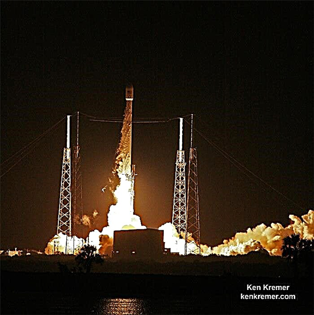 SpaceX Nails deslumbrante lançamento da meia-noite do japonês Comsat e Droneship Landing