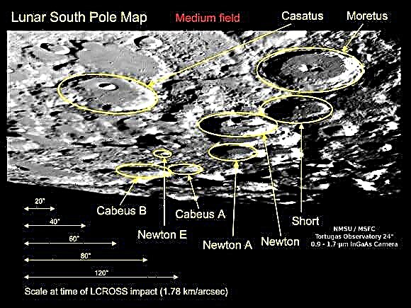 เว็บไซต์ LCROSS Impact on Moon ประกาศ: Cabeus A